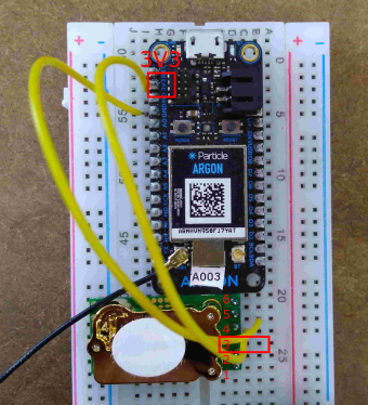 3v3 to VIN (Pin 3) pin.