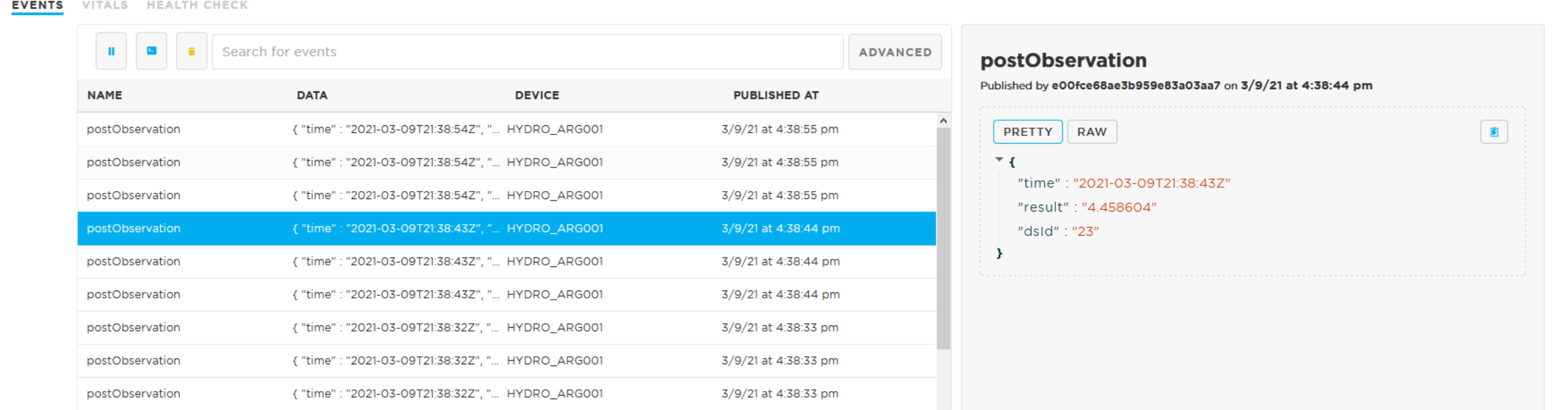 Post data to the database with 10 seconds interval on the event page.