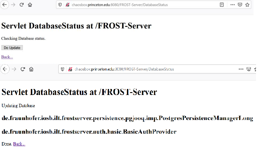 Successfully updated the FROST-Server settings.
